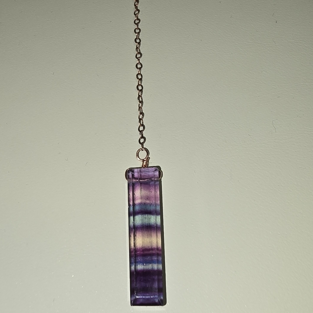Fluorite lariat necklace
